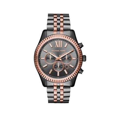 michael kors black and rose gold watch|rose gold mk watch men.